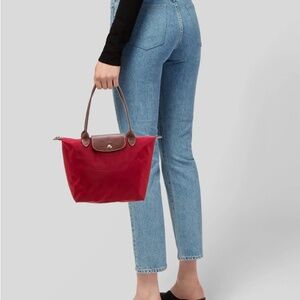 Longchamp Le Pliage Original Small Shoulder Tote Bag | Red / Burgundy